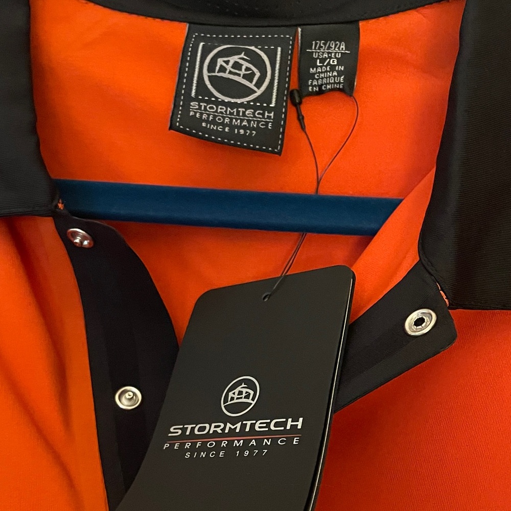 Vibrant Orange and Black Men's Polo Shirt - Picture 2 of 4